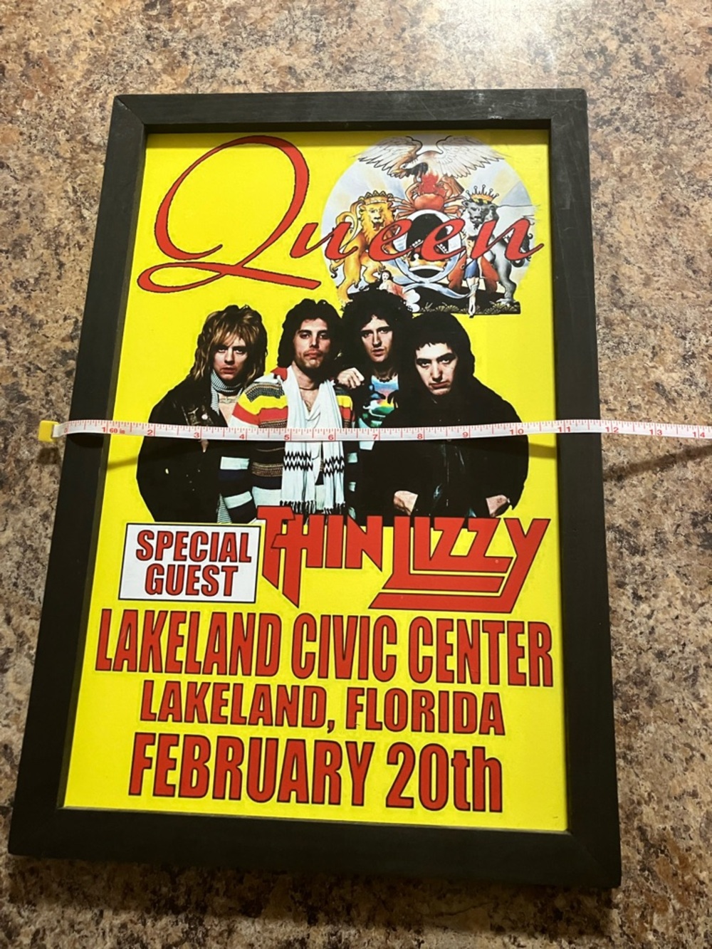 🌸 Wooden Printed Queen Concert Poster Wall Art - Yellow Red - Picture 3 of 4